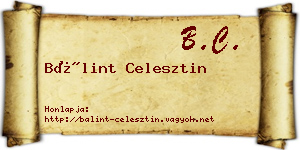 Bálint Celesztin névjegykártya